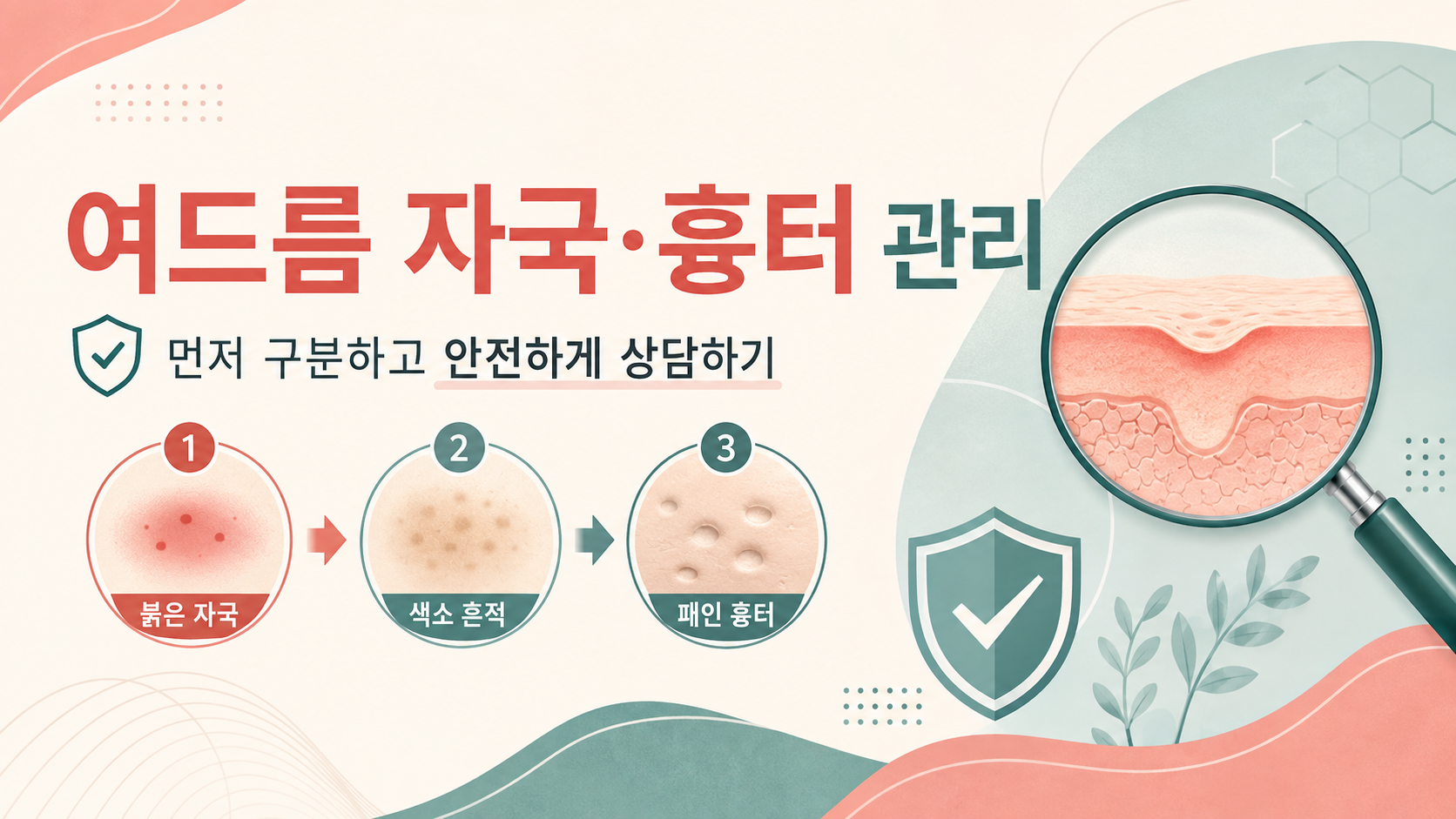 여드름 자국과 흉터 관리 기준을 보여 주는 한국형 정보카드