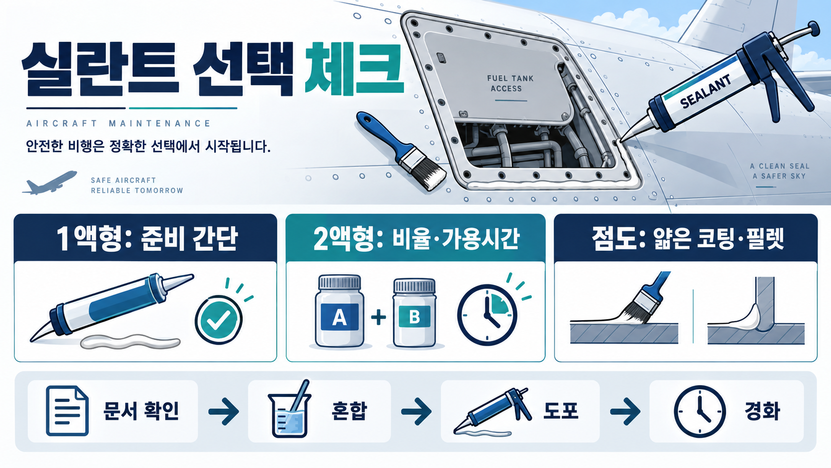 항공기 실링과 실란트: 역할·종류·점검 핵심 관련 정보 카드