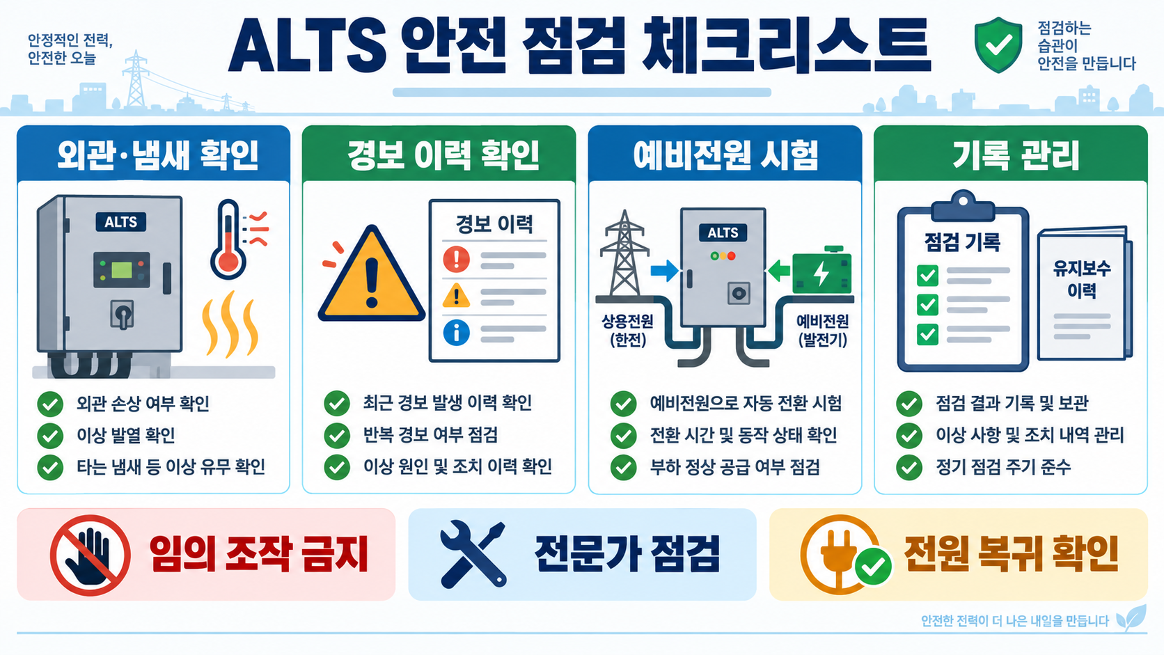 자동부하 전환개폐기(ALTS)란? 작동 원리와 점검 방법 확인 정보 카드