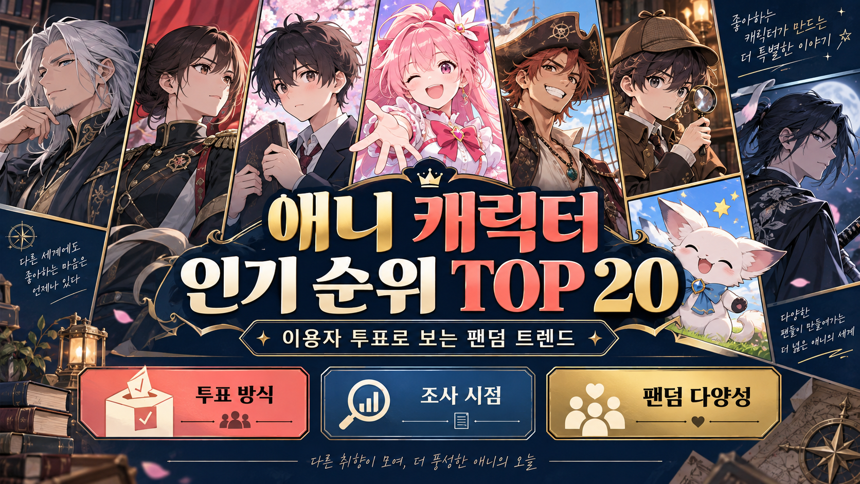 애니메이션 캐릭터 인기 순위 20: 순위 읽는 법과 팬덤 트렌드 정보 카드