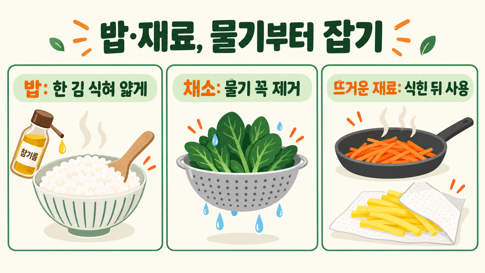기본 김밥 만들기: 김 앞뒤·밥 양념·말기 순서 정리 관련 정보 카드