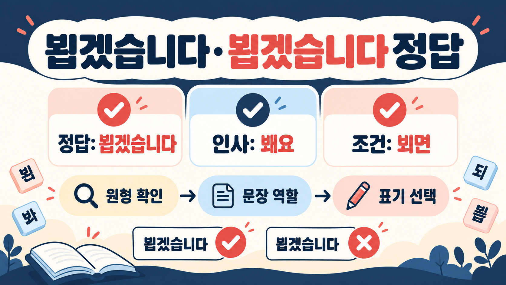 뵙겠습니다·봽겠습니다 정답: 뵈요·봬요까지 한 번에 정리 정보 카드