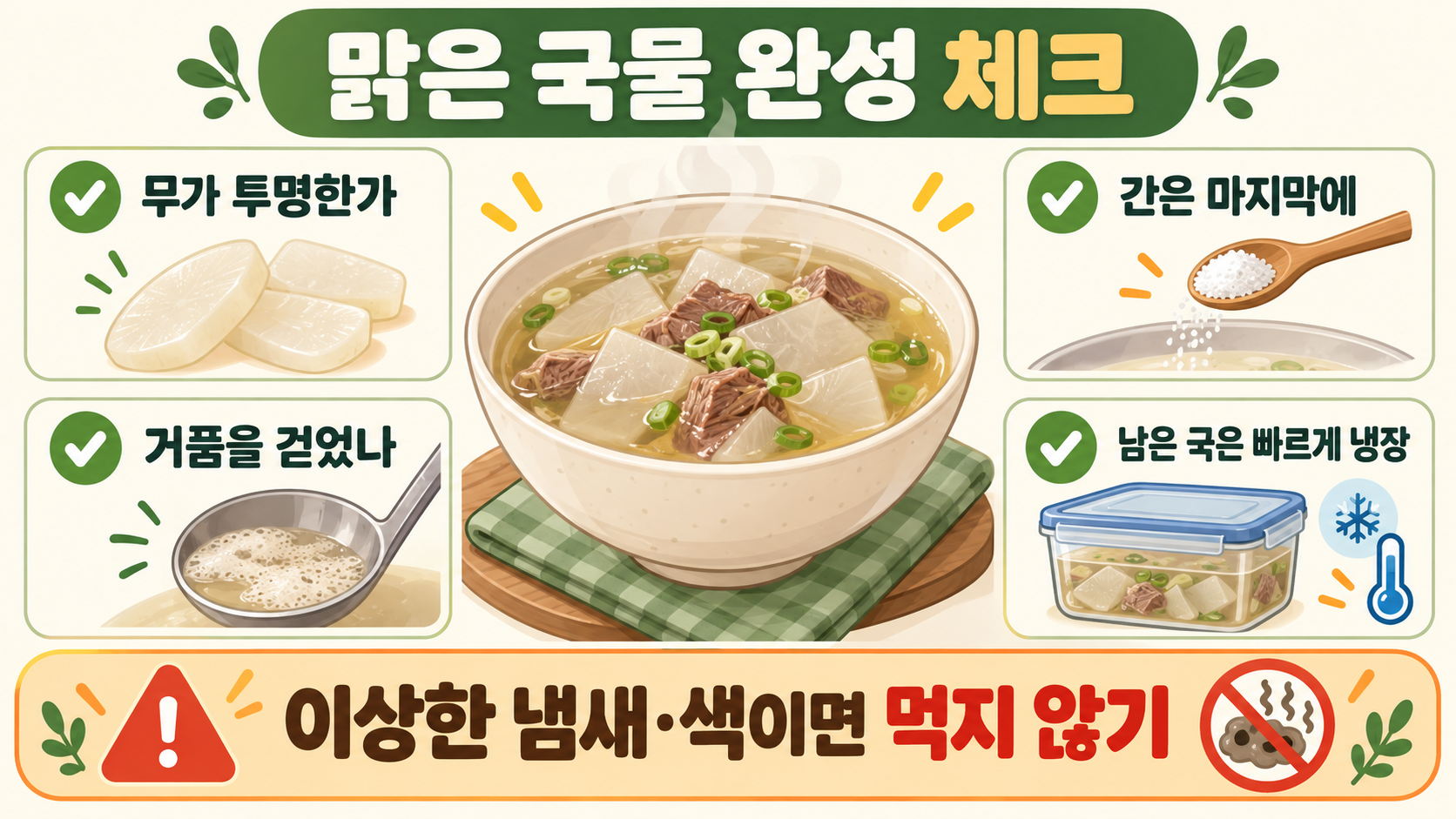 맑고 깊은 소고기무국 끓이는 법 무 소고기국 레시피 확인 정보 카드