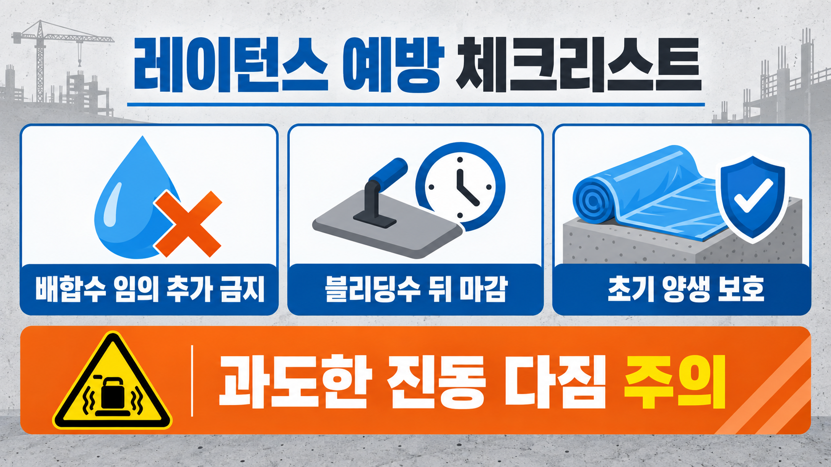 콘크리트 레이턴스란? 원인·영향·대응 방법 확인 정보 카드