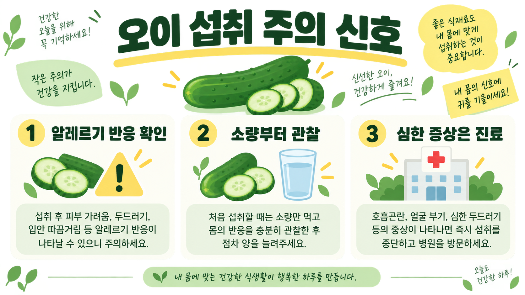 오이 효능과 먹는 법, 섭취 시 주의할 점 확인 정보 카드