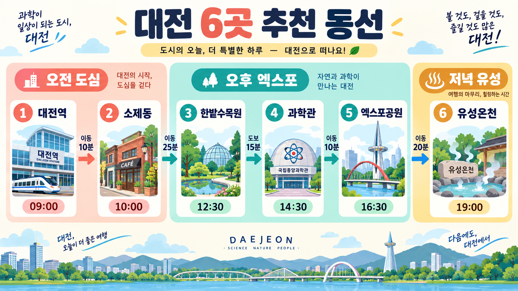 대전 당일치기 가볼만한 곳 6곳: 동선·준비물 가이드 관련 정보 카드