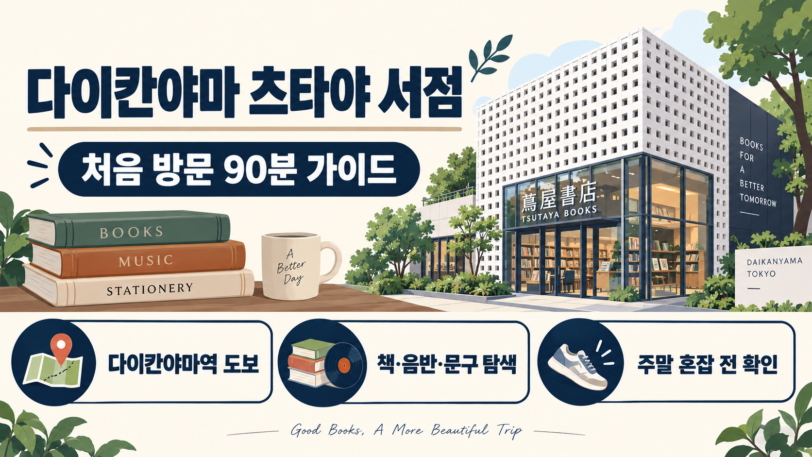 도쿄 다이칸야마 츠타야 서점 방문 가이드 정보 카드