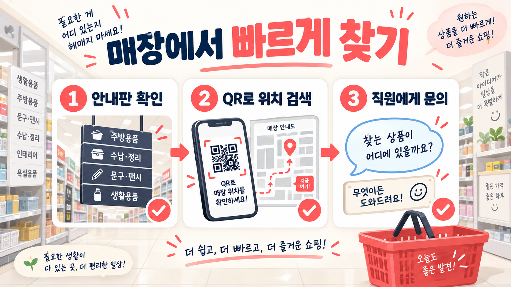 다이소 제품 빠르게 찾는 법: 매장 재고 확인부터 위치 찾기까지 확인 정보 카드
