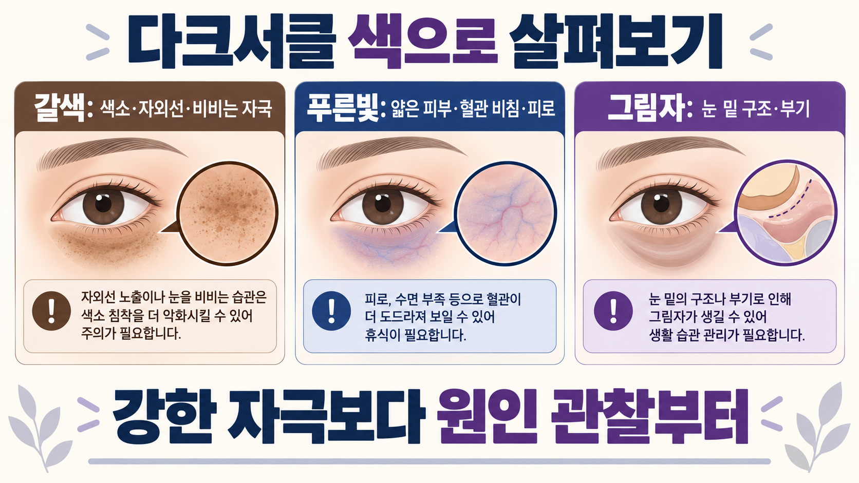 점점 짙어지는 다크서클, 왜 그런 걸까요? 관련 정보 카드