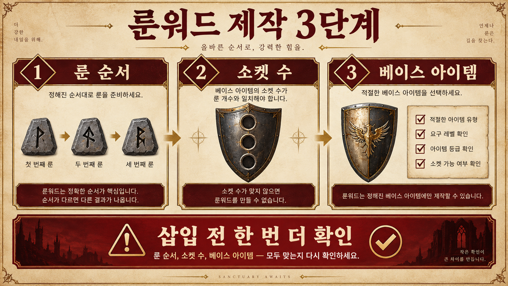 디아블로 2 룬 순서와 번호: 조합·업그레이드 확인 가이드 확인 정보 카드
