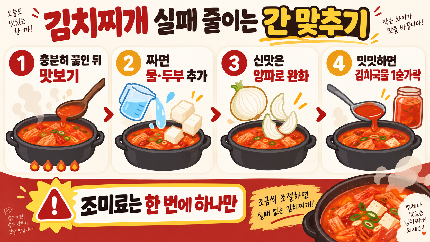 돼지고기 김치찌개 맛있게 끓이는법 확인 정보 카드