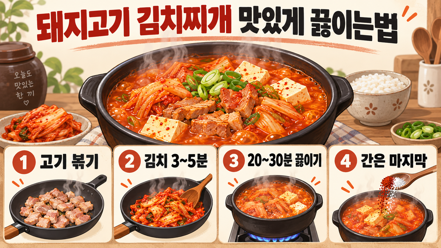 돼지고기 김치찌개 맛있게 끓이는법 정보 카드