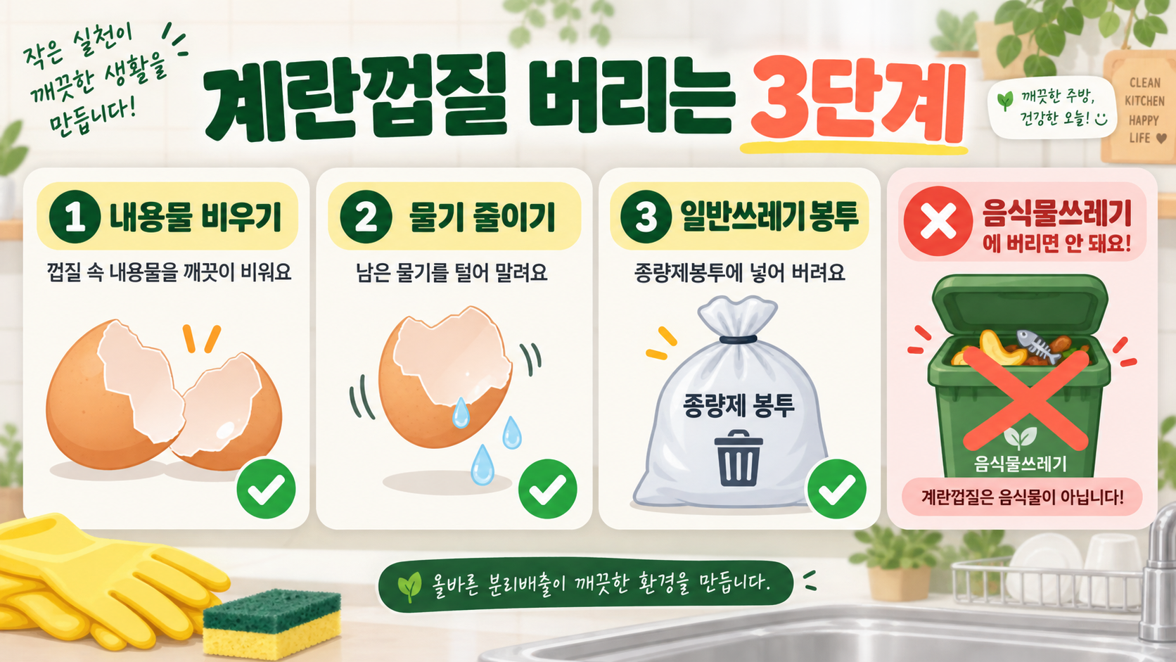 계란껍질 일반 쓰레기? 음식물? 버리는 법 정확히 알려드려요 관련 정보 카드