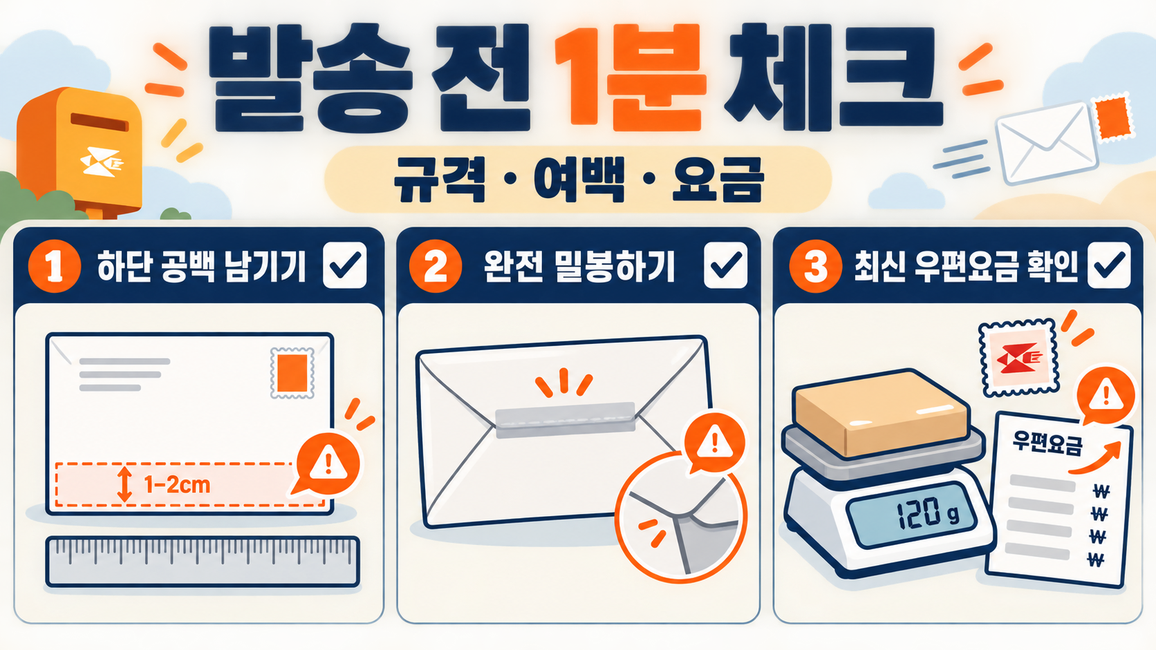 편지봉투 주소 쓰는 법과 우편요금 확인 가이드 확인 정보 카드