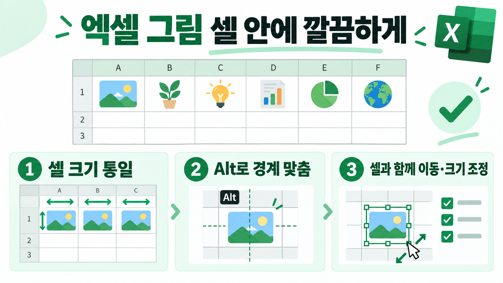 엑셀 그림 깔끔하게 넣는 방법: 표 안에 이미지 고정·맞추기 정보 카드