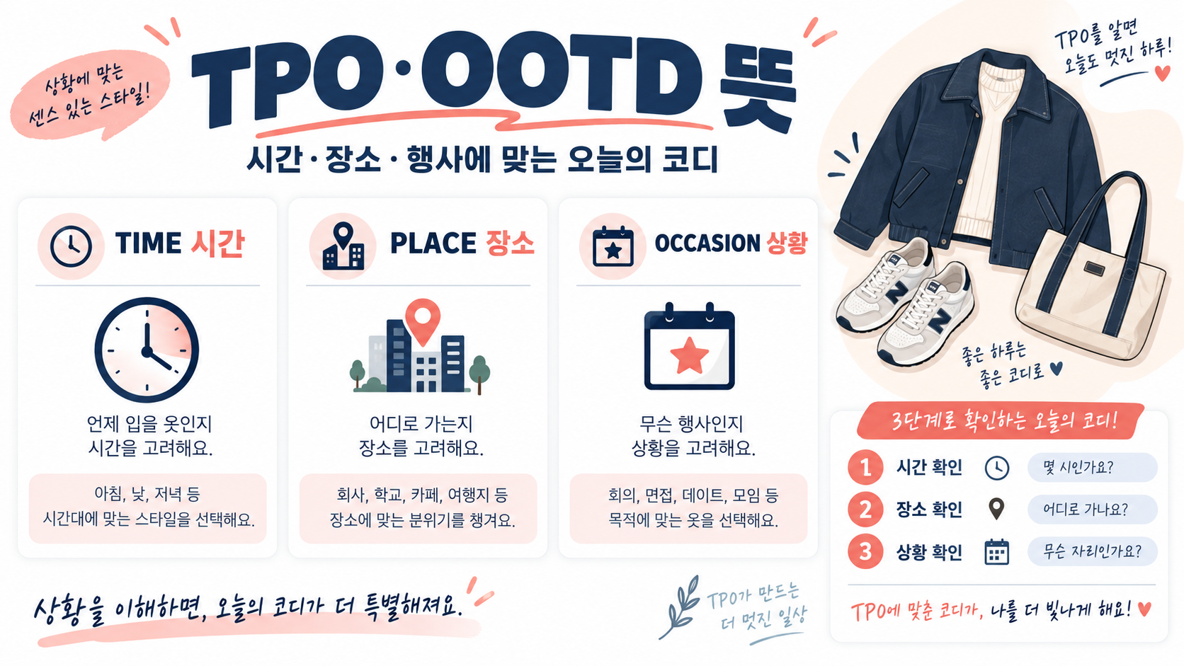 패션용어 TPO·OOTD 뜻, 상황에 맞게 쓰는 법 정보 카드
