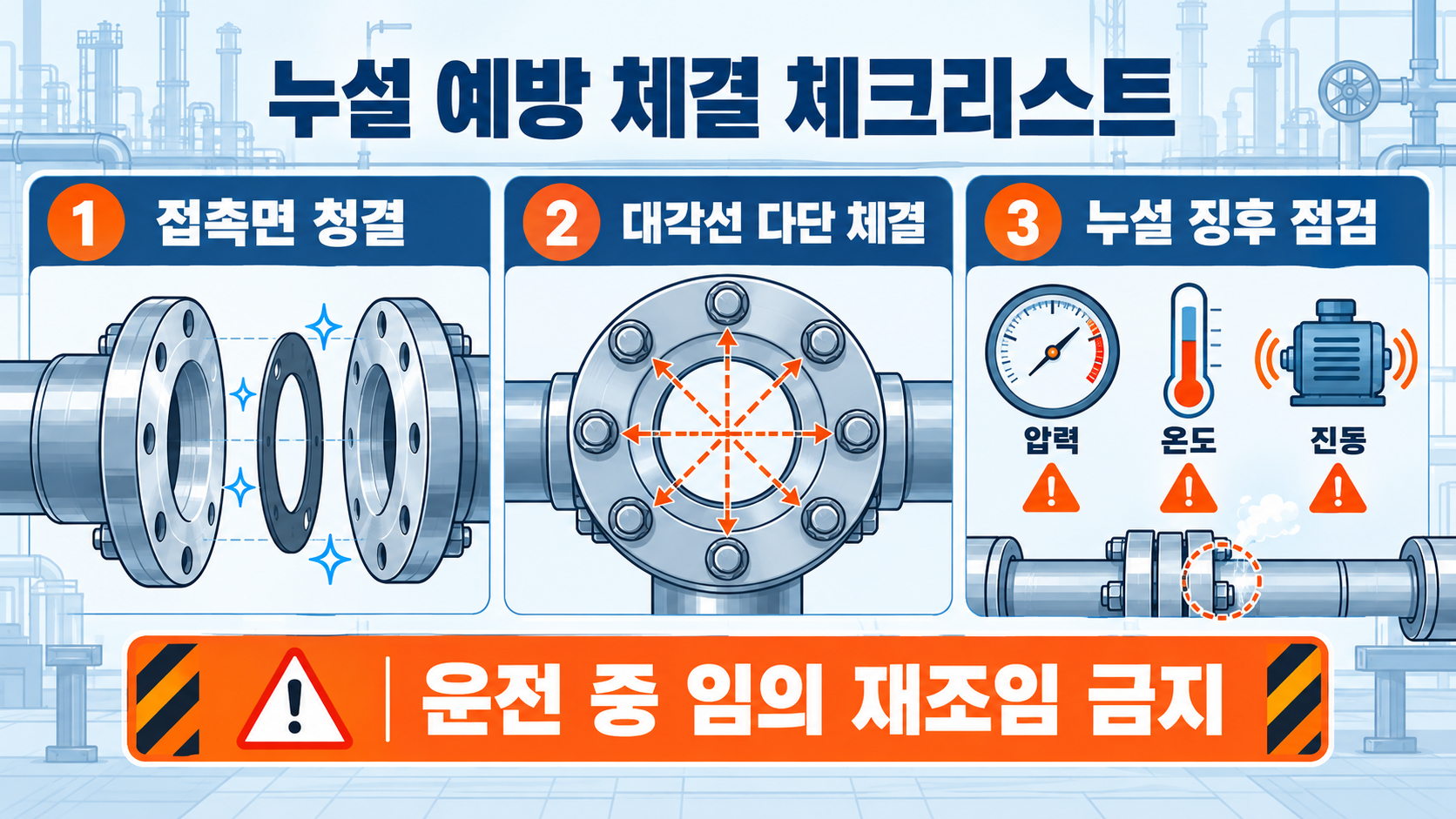 플랜지 종류와 원리: 배관·기계 연결부 설계 가이드 확인 정보 카드