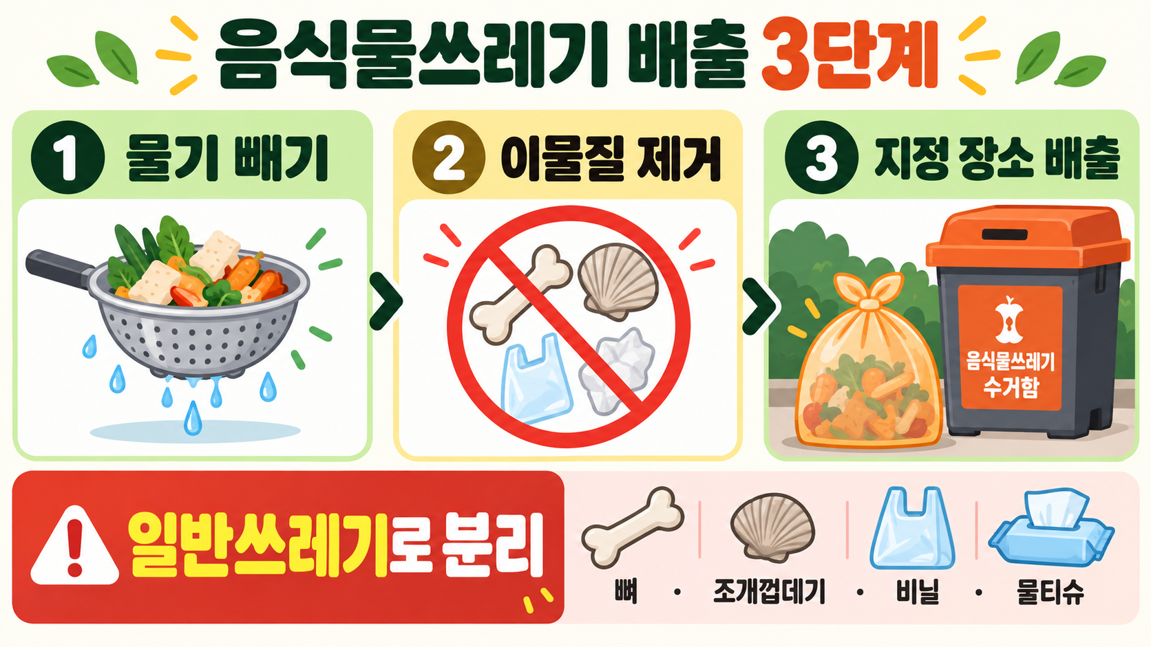 음식물쓰레기 봉투 규격과 가격: 지역별 확인·배출 가이드 확인 정보 카드