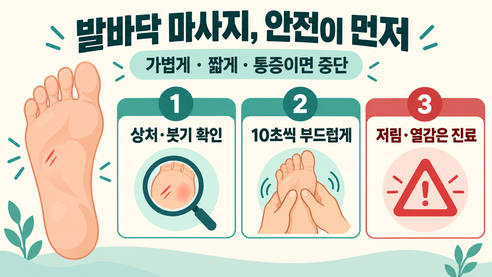발바닥 마사지, 건강 관리에 활용하는 법과 주의 신호 정보 카드