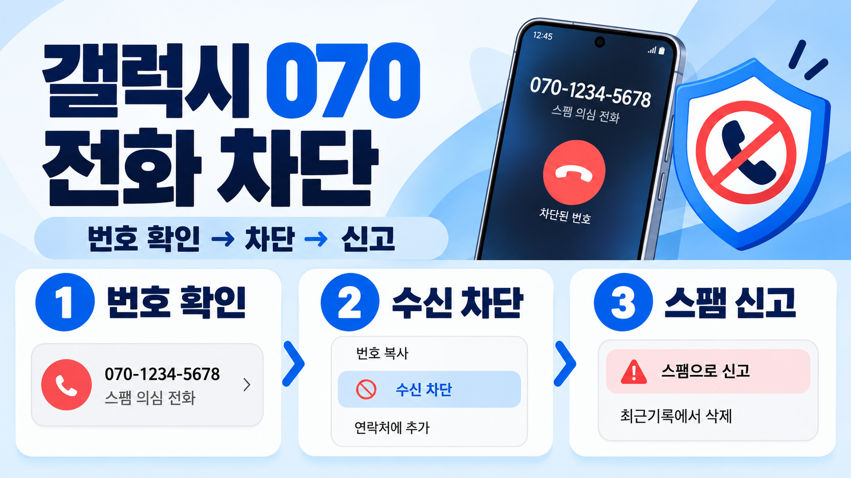 갤럭시 070 전화 차단 간단한 방법 대표 이미지