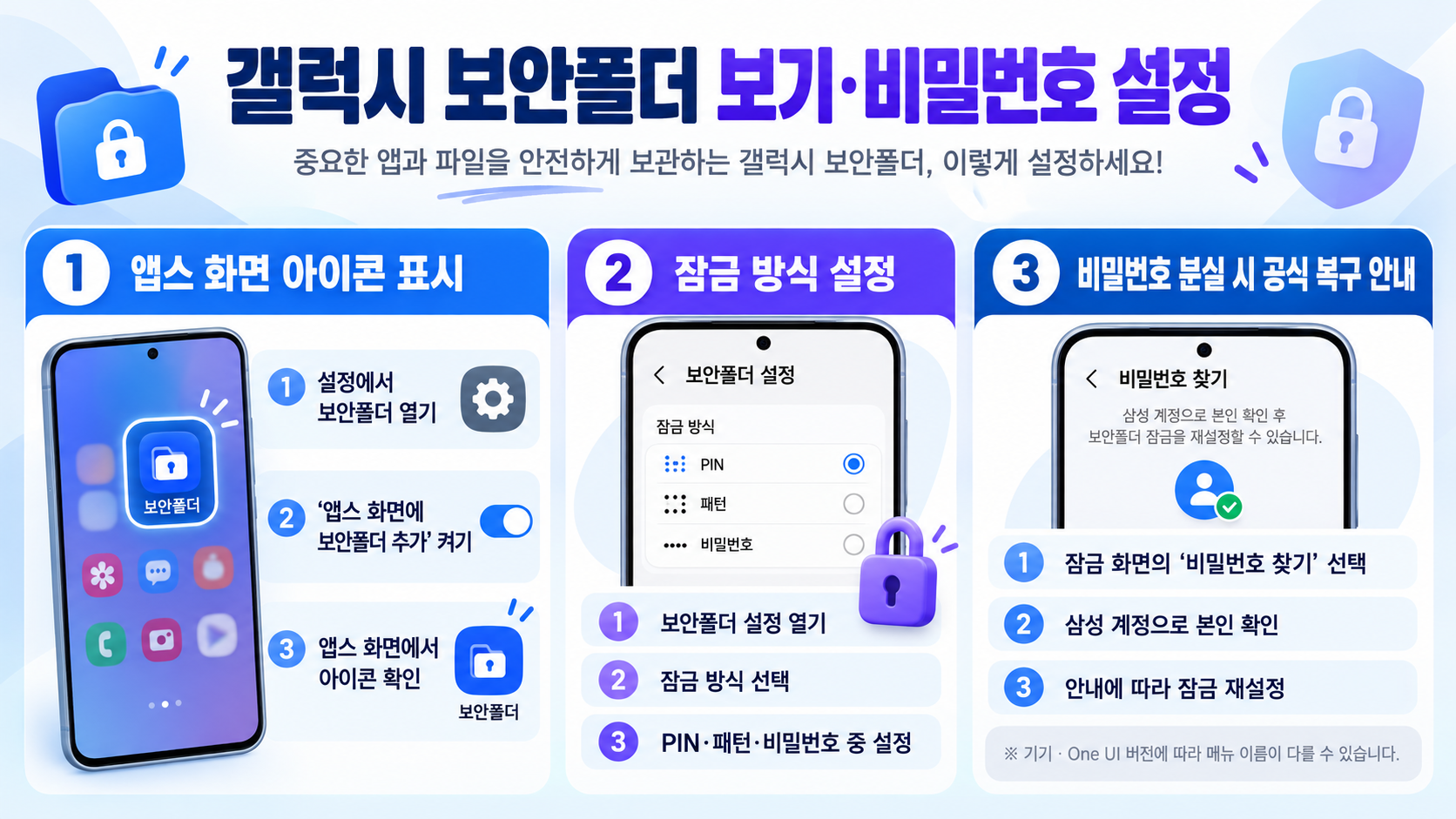 갤럭시 보안폴더 보기와 비밀번호 설정 방법 대표 이미지
