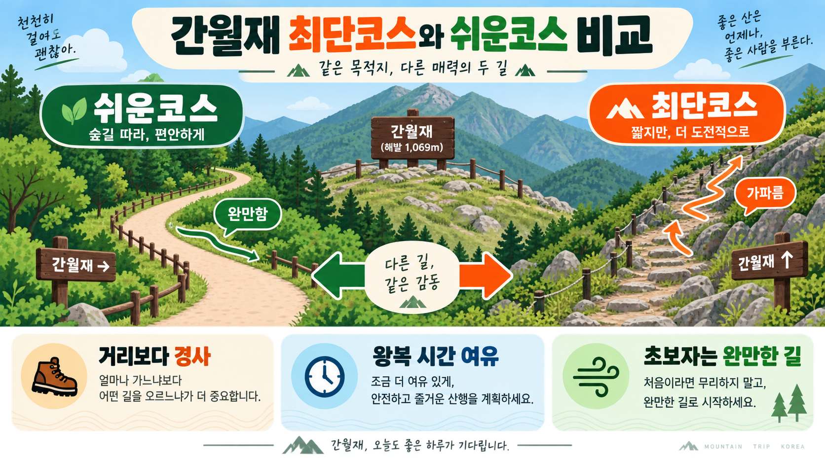 영남알프스 간월재 최단코스와 쉬운코스 기본정보 관련 정보 카드