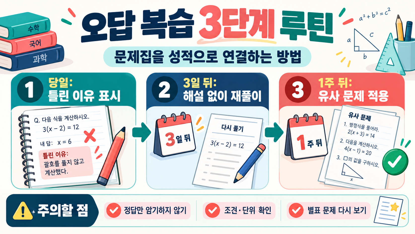 고등 과학 문제집 추천: 과목별 교재 선택 기준과 활용법 확인 정보 카드