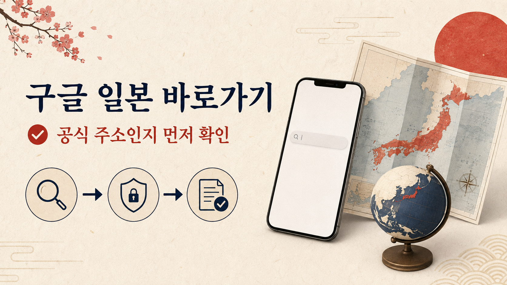 Google 일본 공식 주소와 검색 설정을 안내하는 정보카드