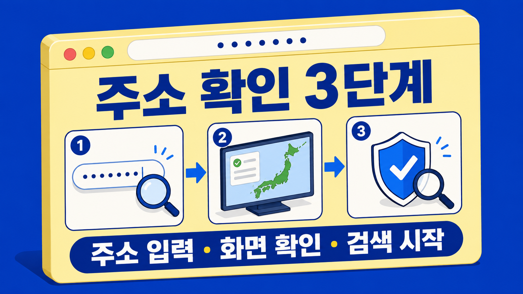 일본어 검색을 시작하는 순서를 보여주는 정보카드
