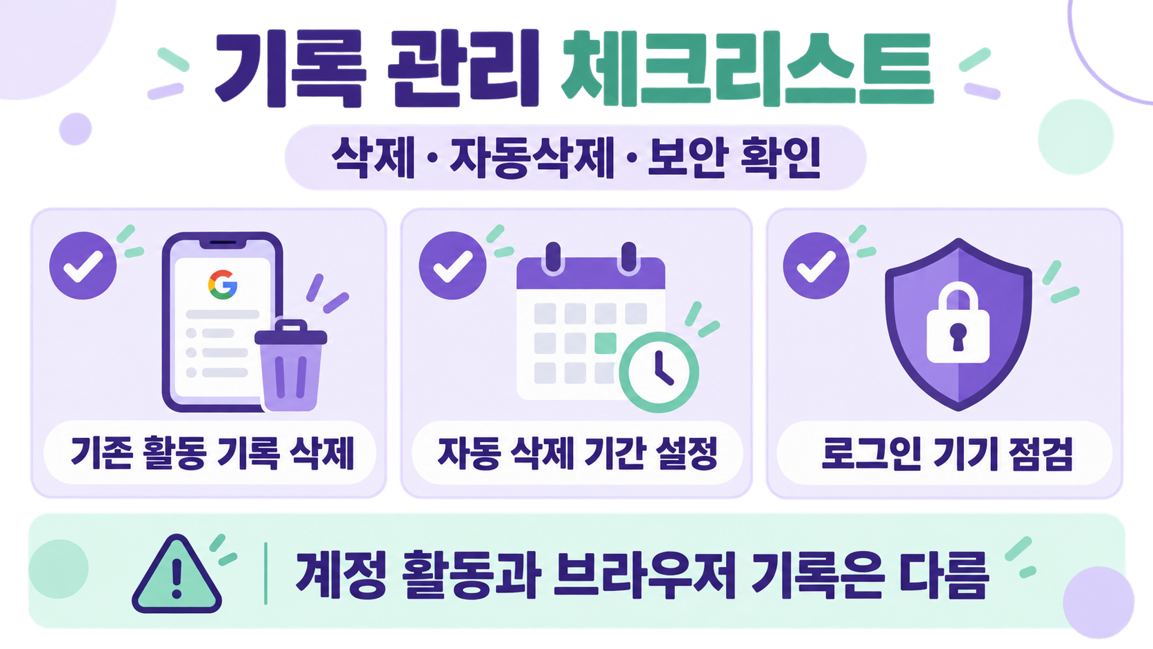구글 검색 기록 저장 끄기: PC·모바일 설정 가이드 확인 정보 카드