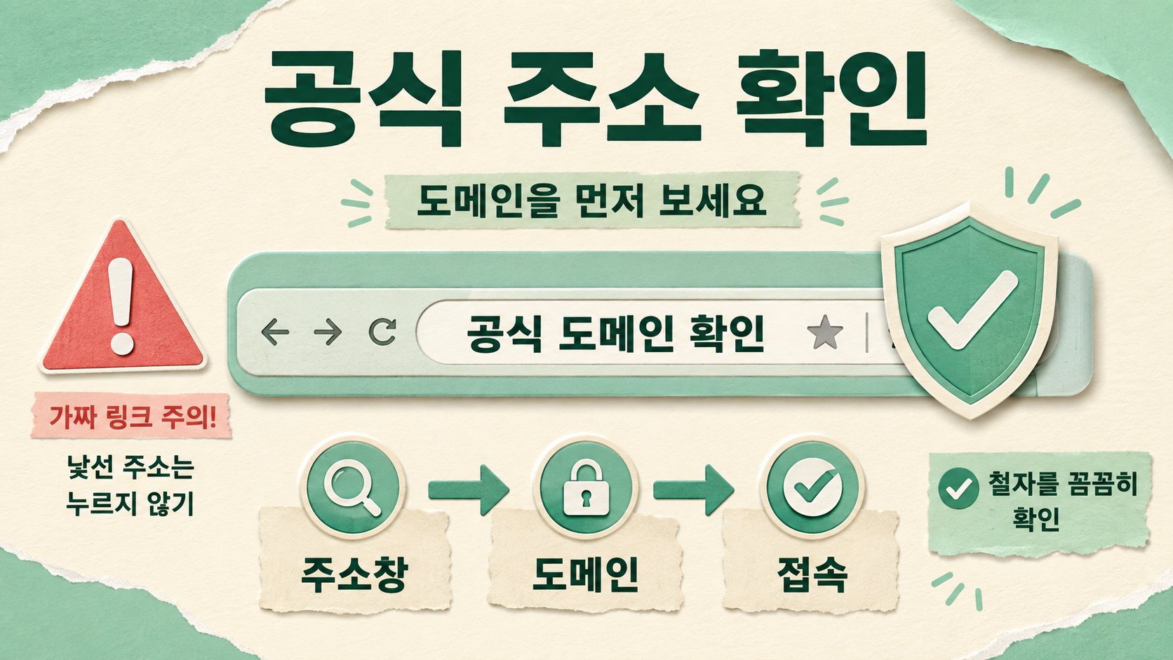 공식 주소 확인 순서를 보여 주는 정보카드