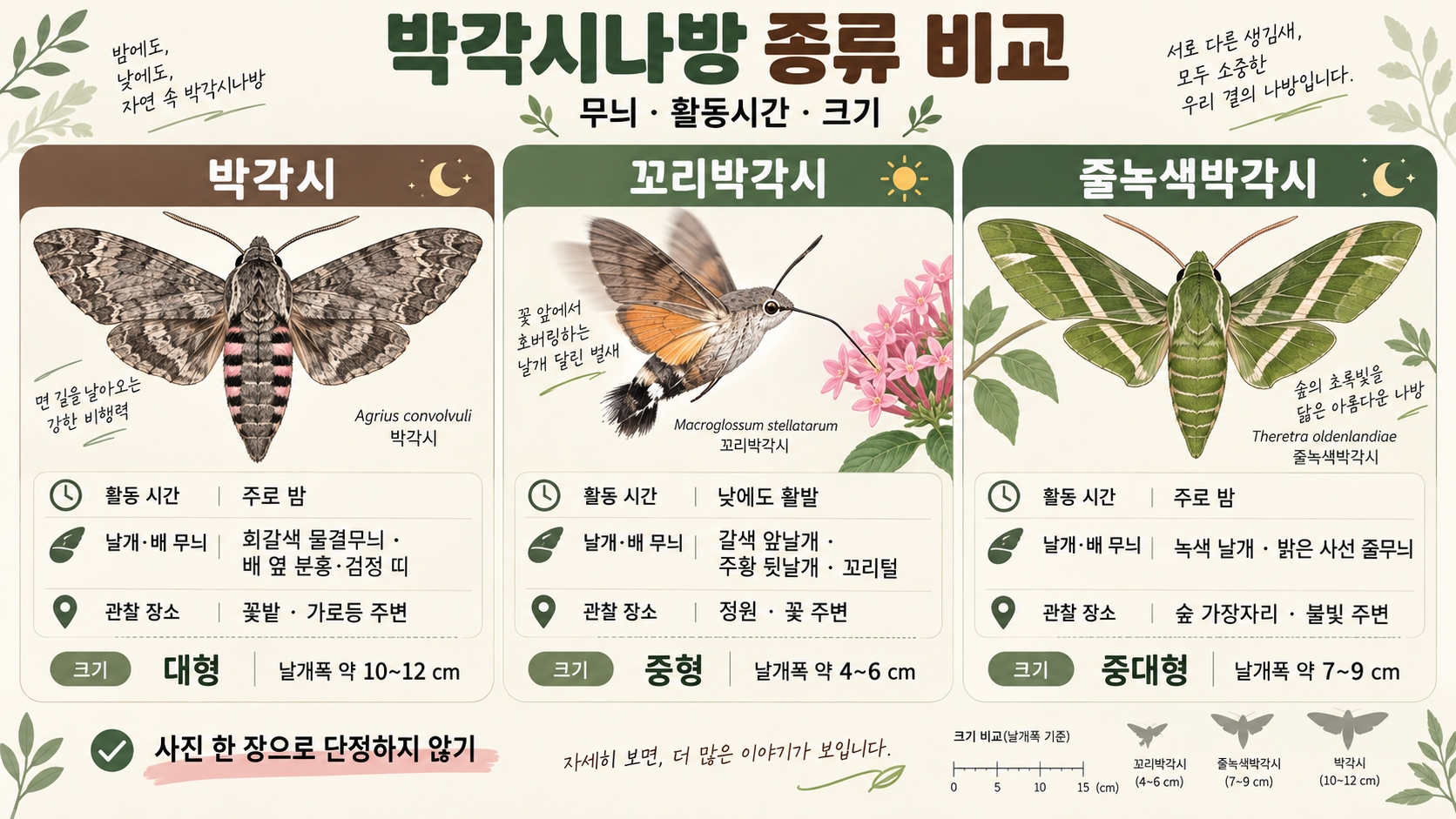 벌새와 혼동하는 박각시나방: 한국에서 만나는 종류와 구별법 관련 정보 카드