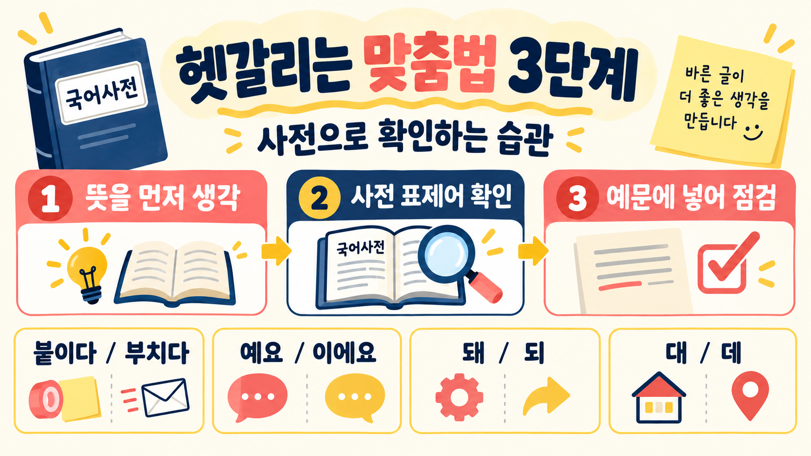 꽃히다·꽂히다, 높히다·높이다: 자주 헷갈리는 맞춤법 정리 확인 정보 카드