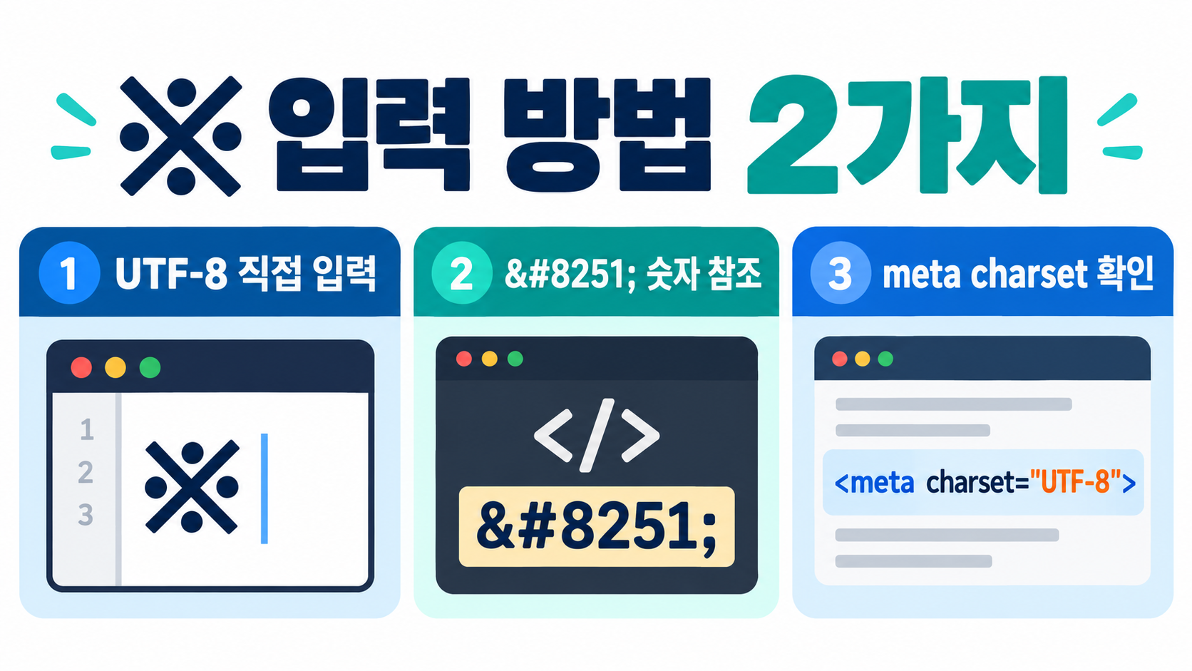 HTML에서 당구장 표시(※) 특수문자 입력·표현 방법 관련 정보 카드