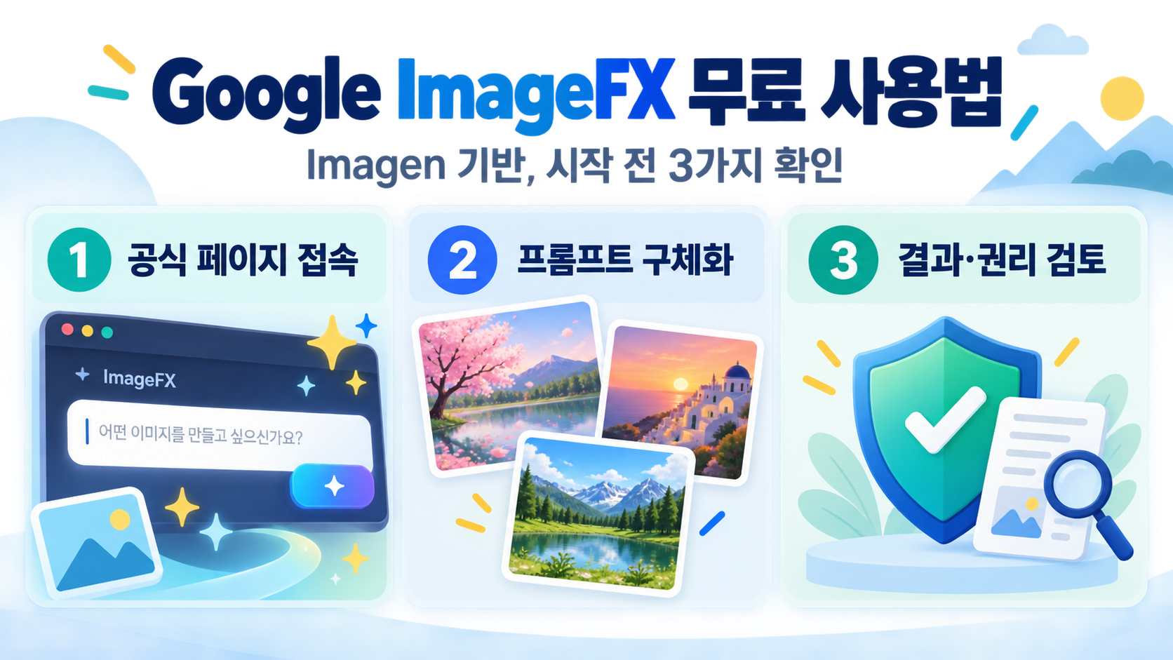 Google ImageFX 무료 사용법: Imagen 기반 이미지 생성 시작 가이드 정보 카드