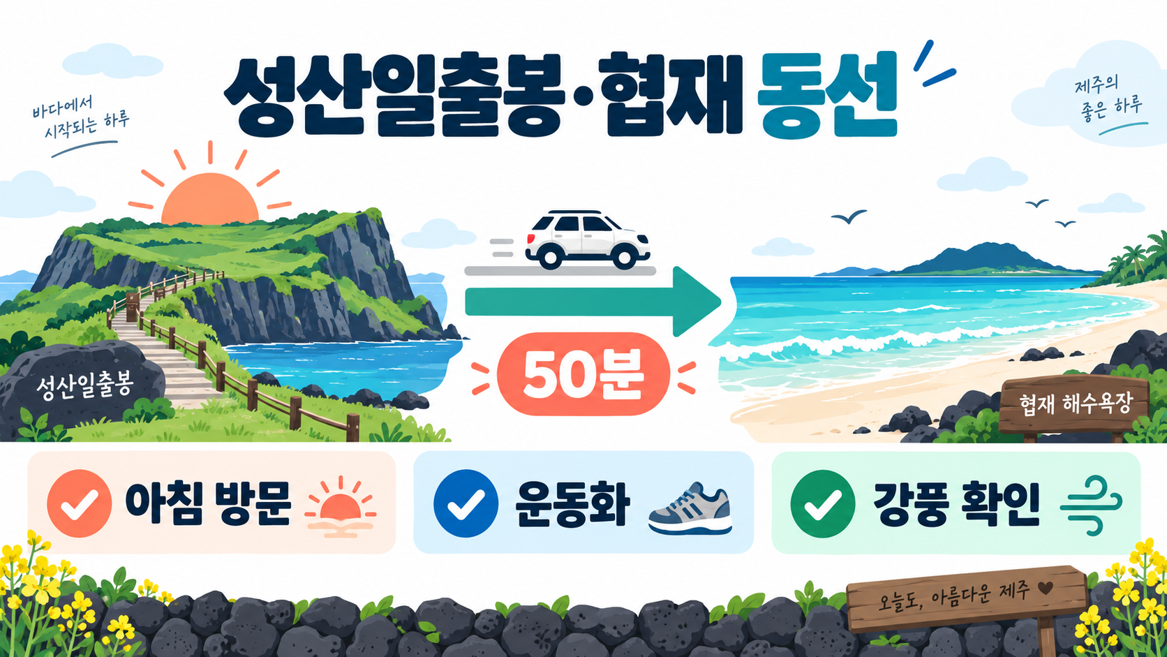 제주도 가볼만한 곳 TOP 3: 직접 다녀온 추천 여행지 관련 정보 카드