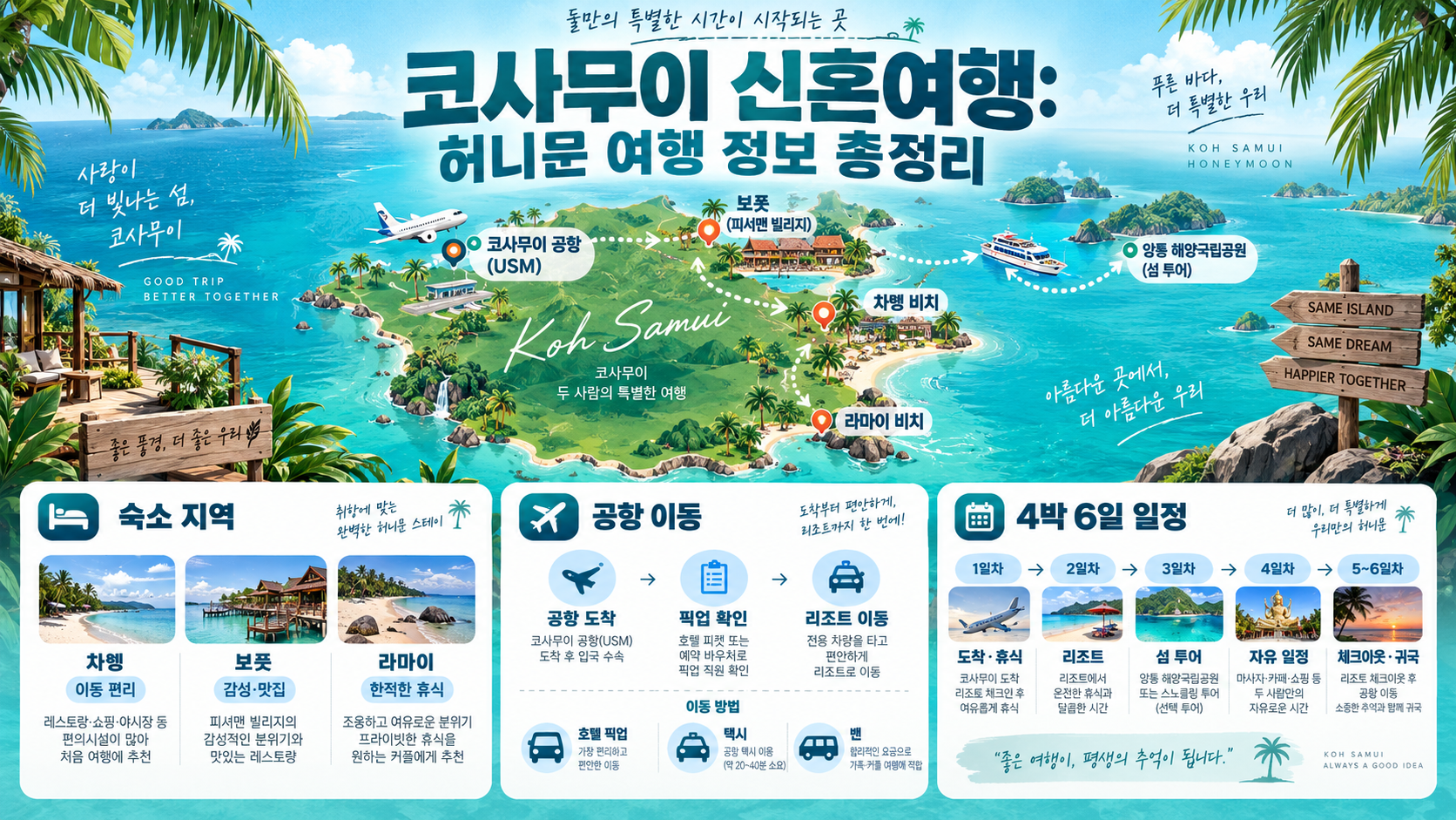 코사무이 신혼여행: 허니문 여행 정보 총정리 정보 카드