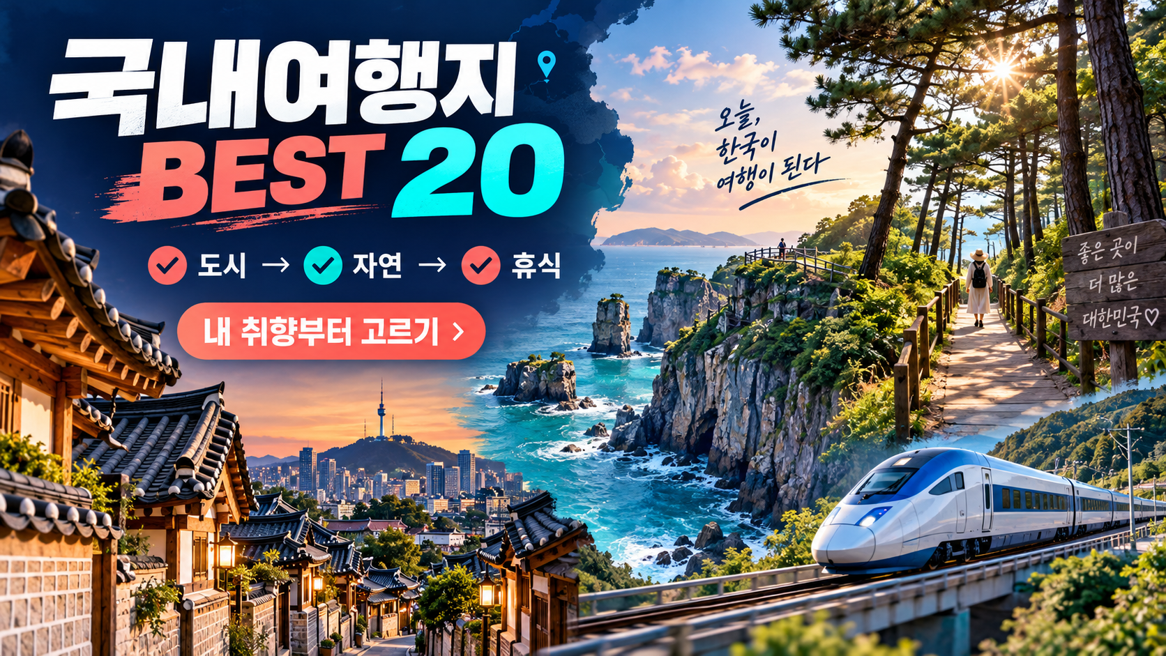 국내 여행지 BEST 20을 고르는 한국형 정보 카드