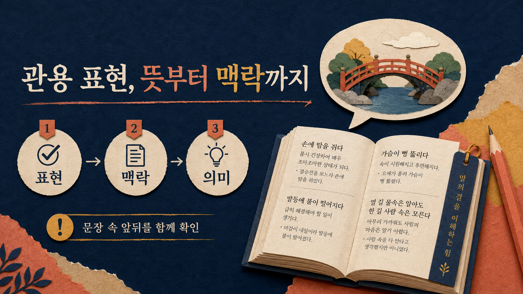 관용 표현 뜻과 활용법: 문맥으로 자연스럽게 이해하기 대표 이미지