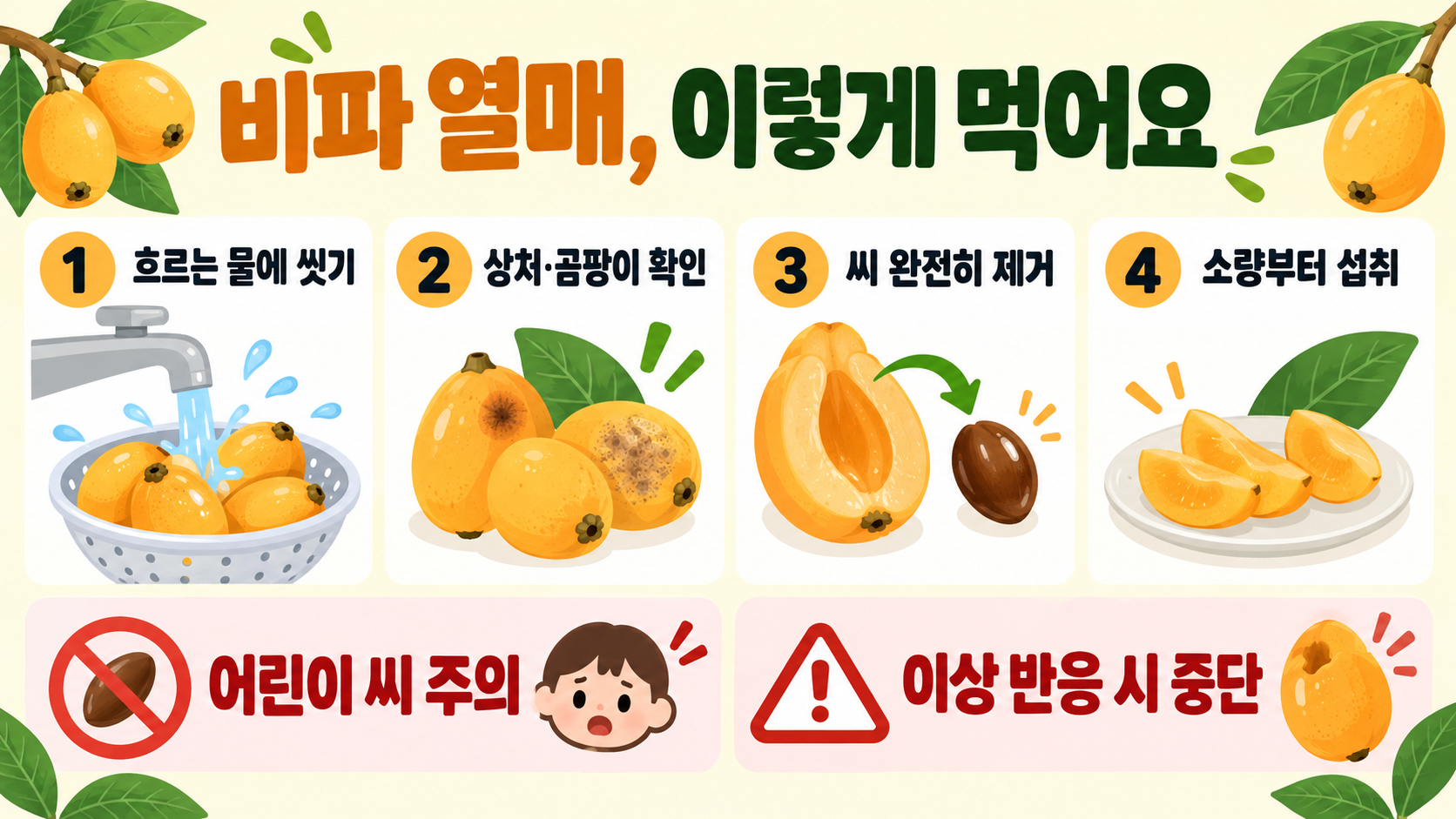 비파 열매·잎·씨, 섭취 전 알아둘 안전 가이드 관련 정보 카드