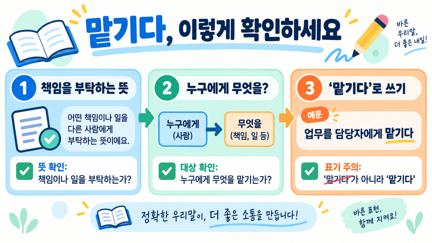 맡기다·맞기다·맏기다 관련 정보 카드