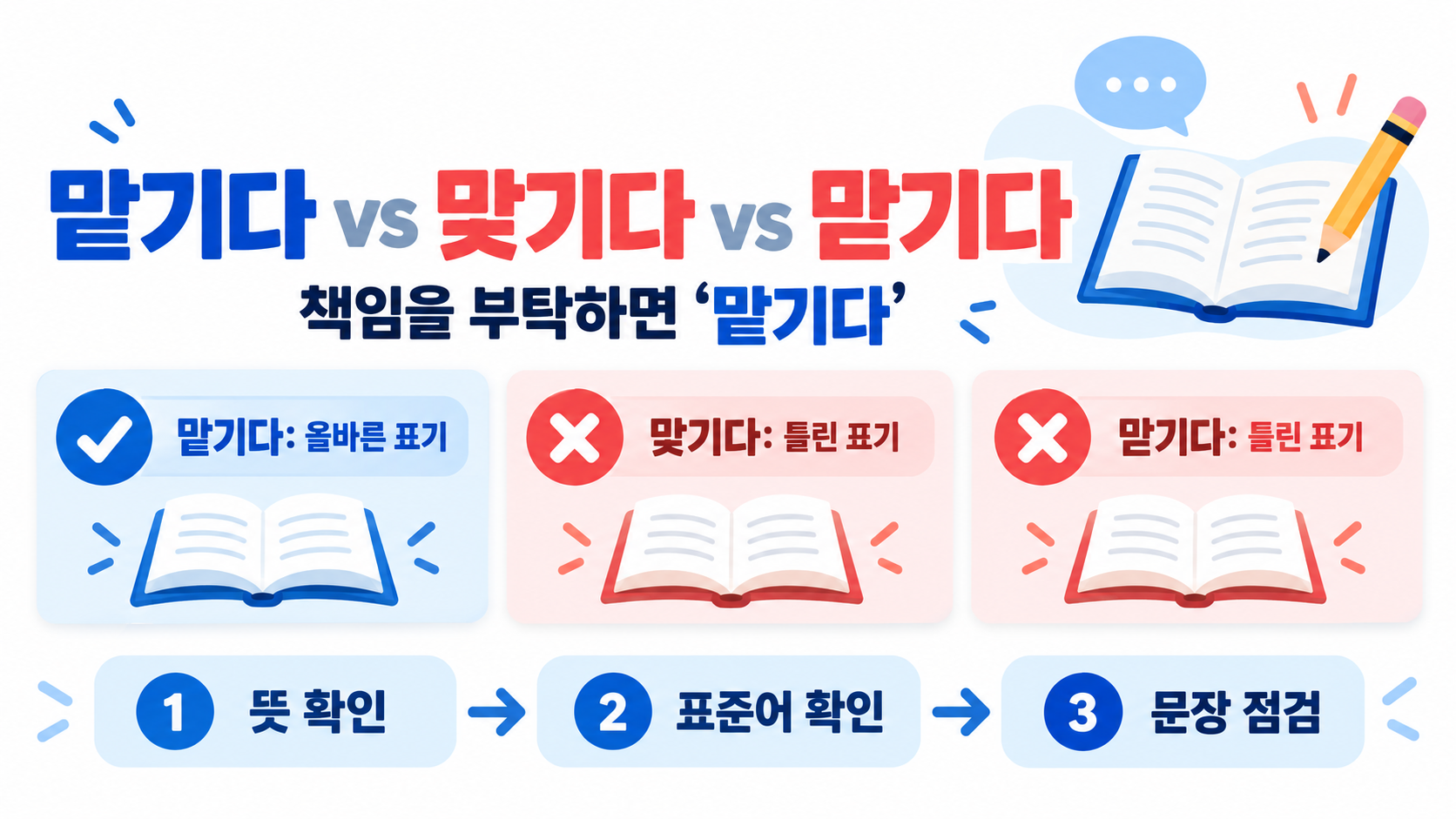 맡기다·맞기다·맏기다 정보 카드