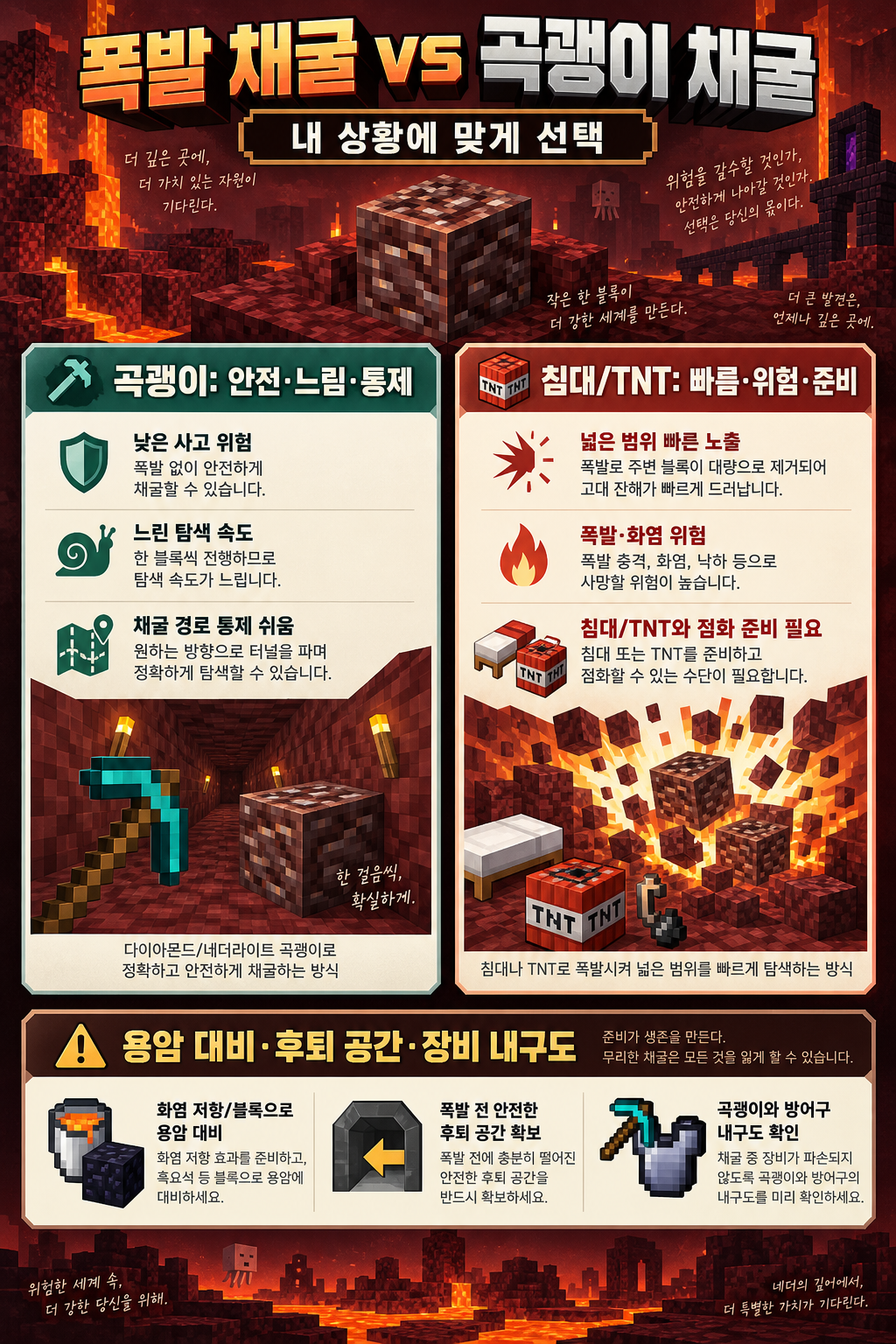마인크래프트 네더라이트 좌표와 고대 잔해 찾는 법 확인 정보 카드