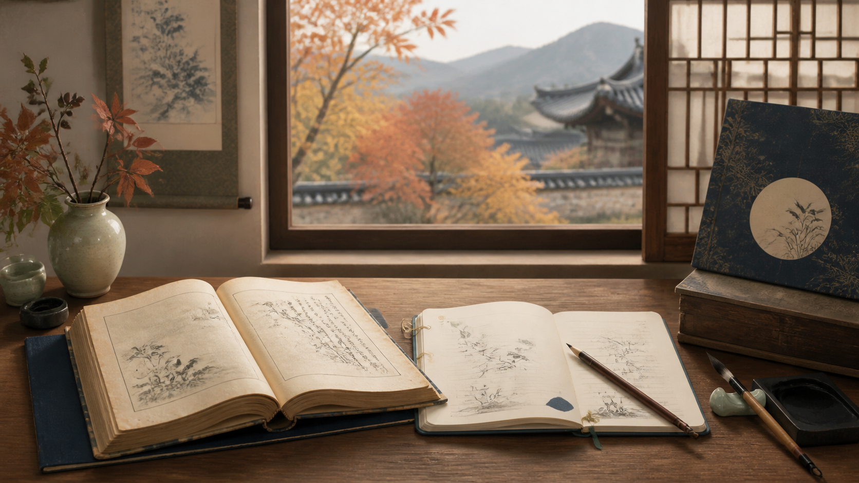고전 시를 제목과 이미지, 화자의 태도로 나누어 읽는 방법을 표현한 이미지