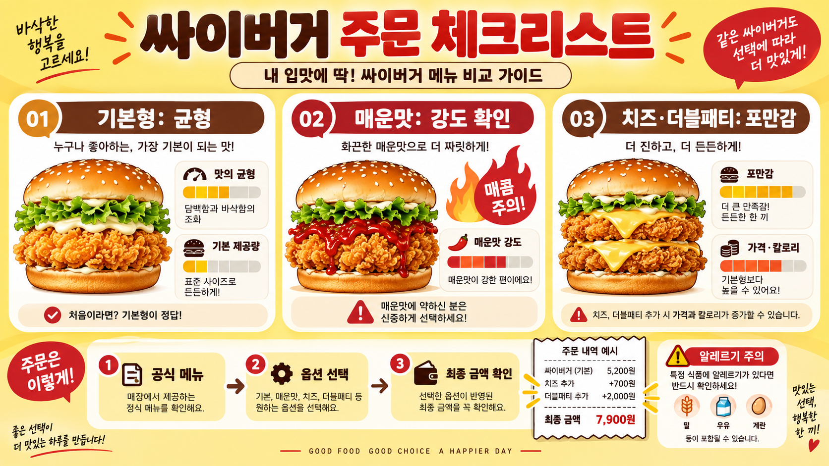 맘스터치 싸이버거 2026 가격·칼로리·라인업 총정리 확인 정보 카드