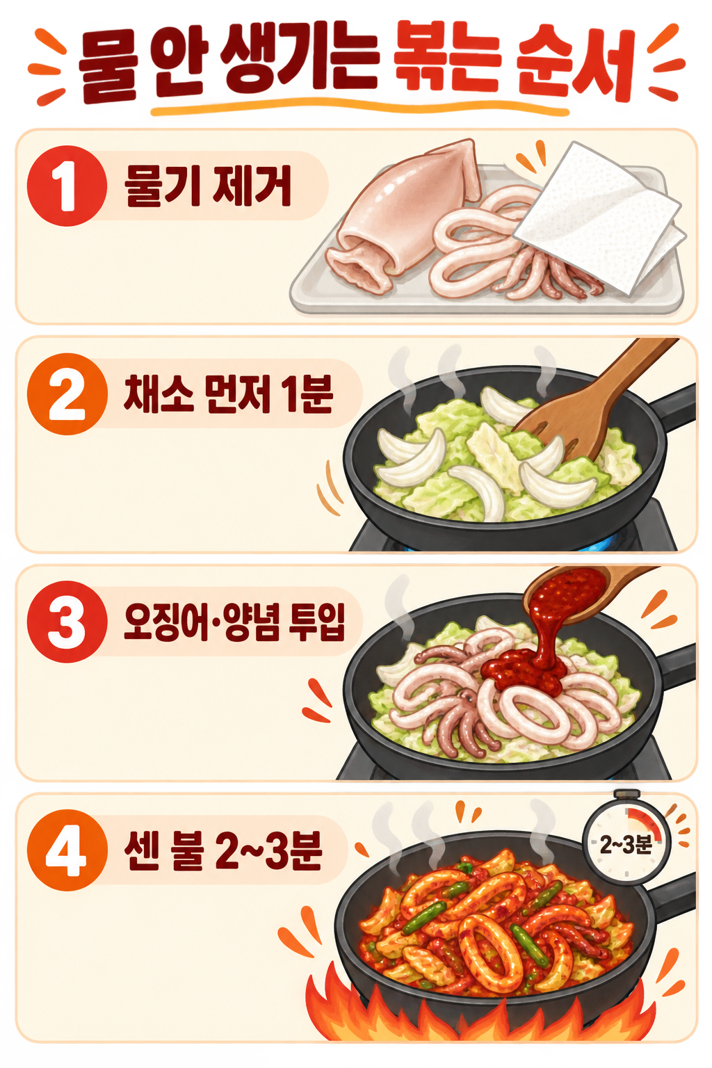 실패 없이 누구나 맛있게 만드는 오징어볶음 양념 레시피 관련 정보 카드