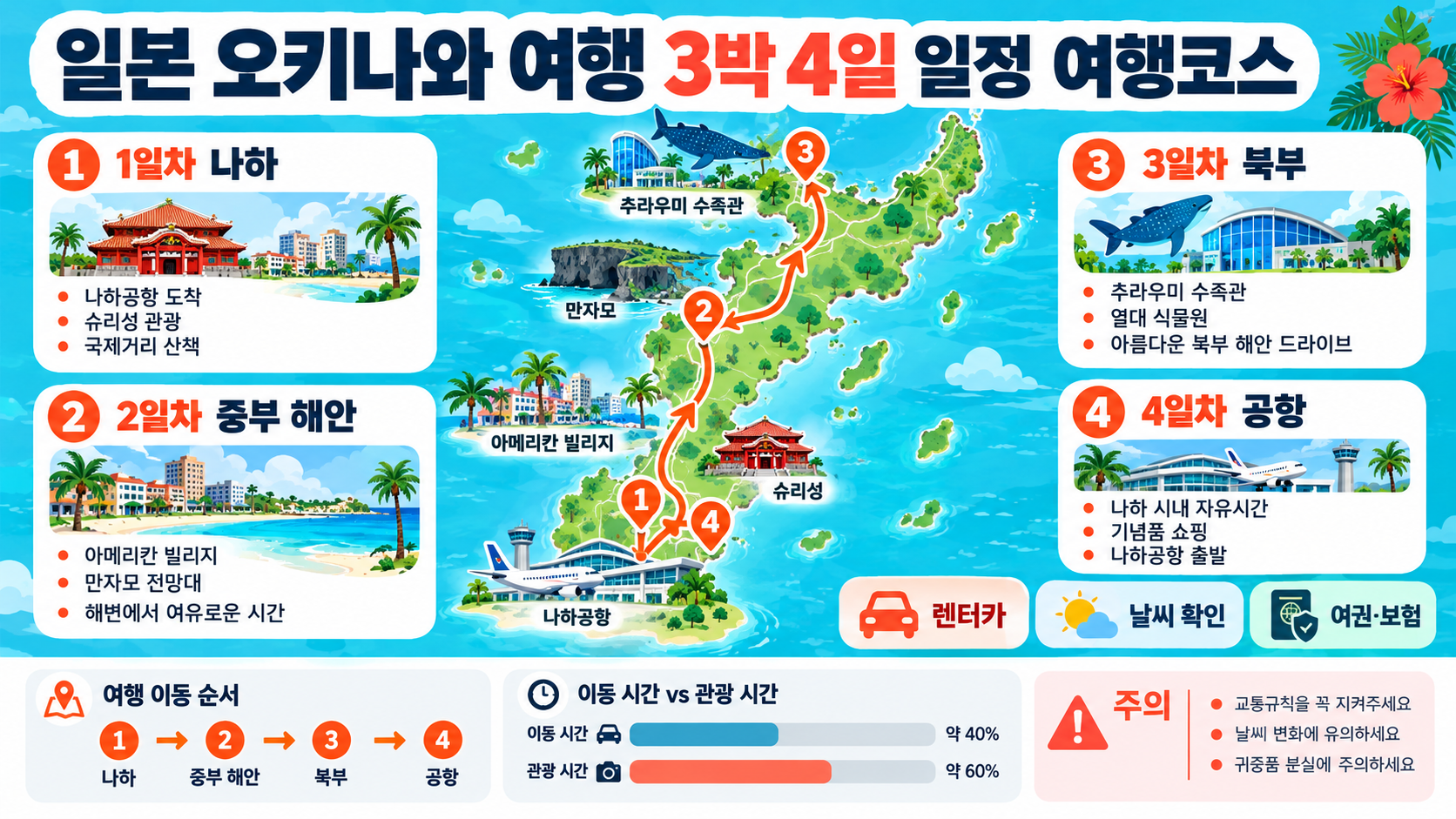 일본 오키나와 여행 3박 4일 일정 여행코스 대표 이미지