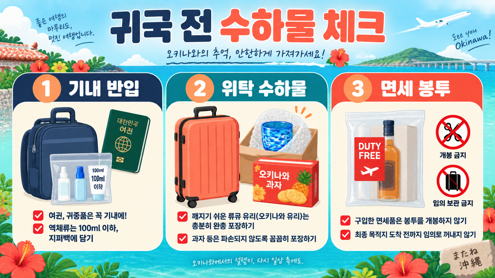 오키나와 여행 필수 코스: 나하 국제거리 쇼핑리스트 확인 정보 카드