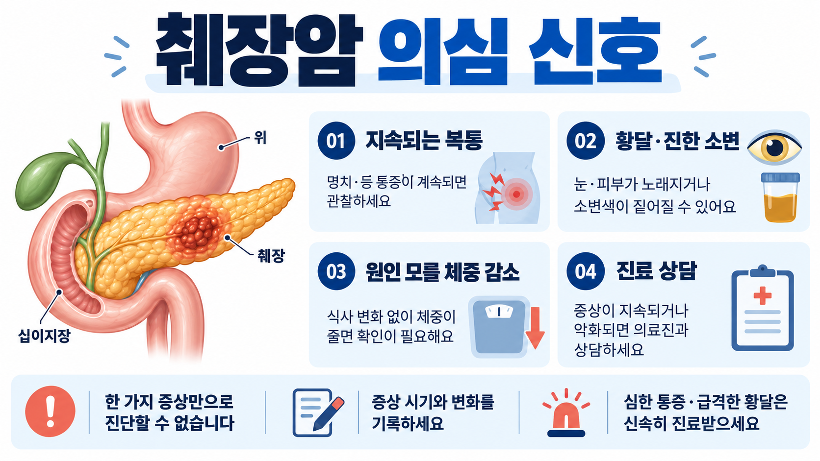 췌장암 의심 증상과 위험 요인: 진료가 필요한 신호 대표 이미지