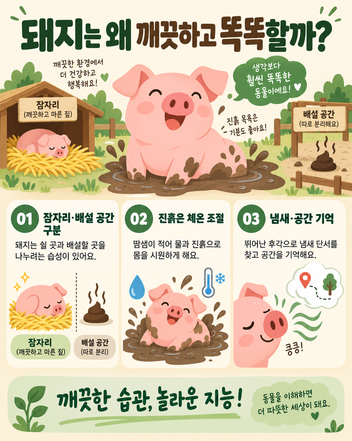 돼지는 왜 깨끗하고 똑똑할까? 오해를 바로잡는 7가지 이야기 정보 카드
